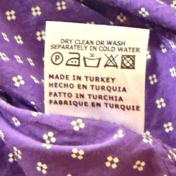 Bertigo Men's Shirt Long Sleeve Cotton purple & white size 5/ XL contrast print - Picture 8 of 10